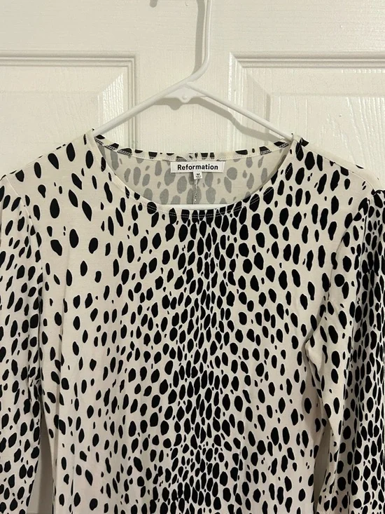Reformation Kenmare Long Sleeve Knit Minidress In Cheetah Print New Size Medium - Picture 4 of 9